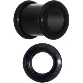 0 Gauge Flexible Black Silicone Double Flare Tunnel Plug Set