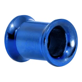 0 Gauge Royal Blue Anodized Titanium Screw Fit Tunnel