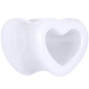 00 Gauge White Acrylic Hollow Heart Tunnel