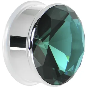 1 inch Blue Zircon Stainless Steel Pressed Fit Gem Tunnel