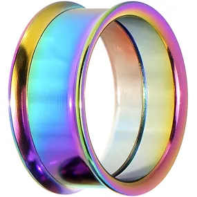 1 inch Rainbow Titanium Double Flare Internally Threaded Tunnel