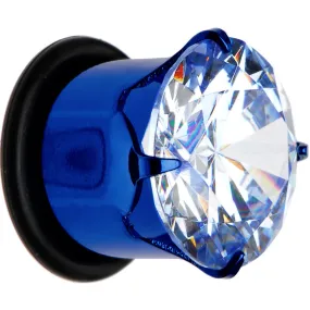 1/2 CZ Blue Electro Titanium Tunnel Plug