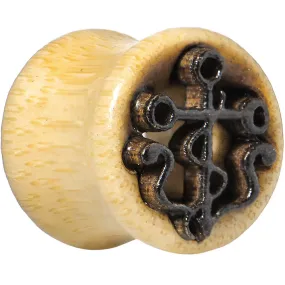 1/2 Organic Wood Nautical Anchor Double Flare Tunnel Plug