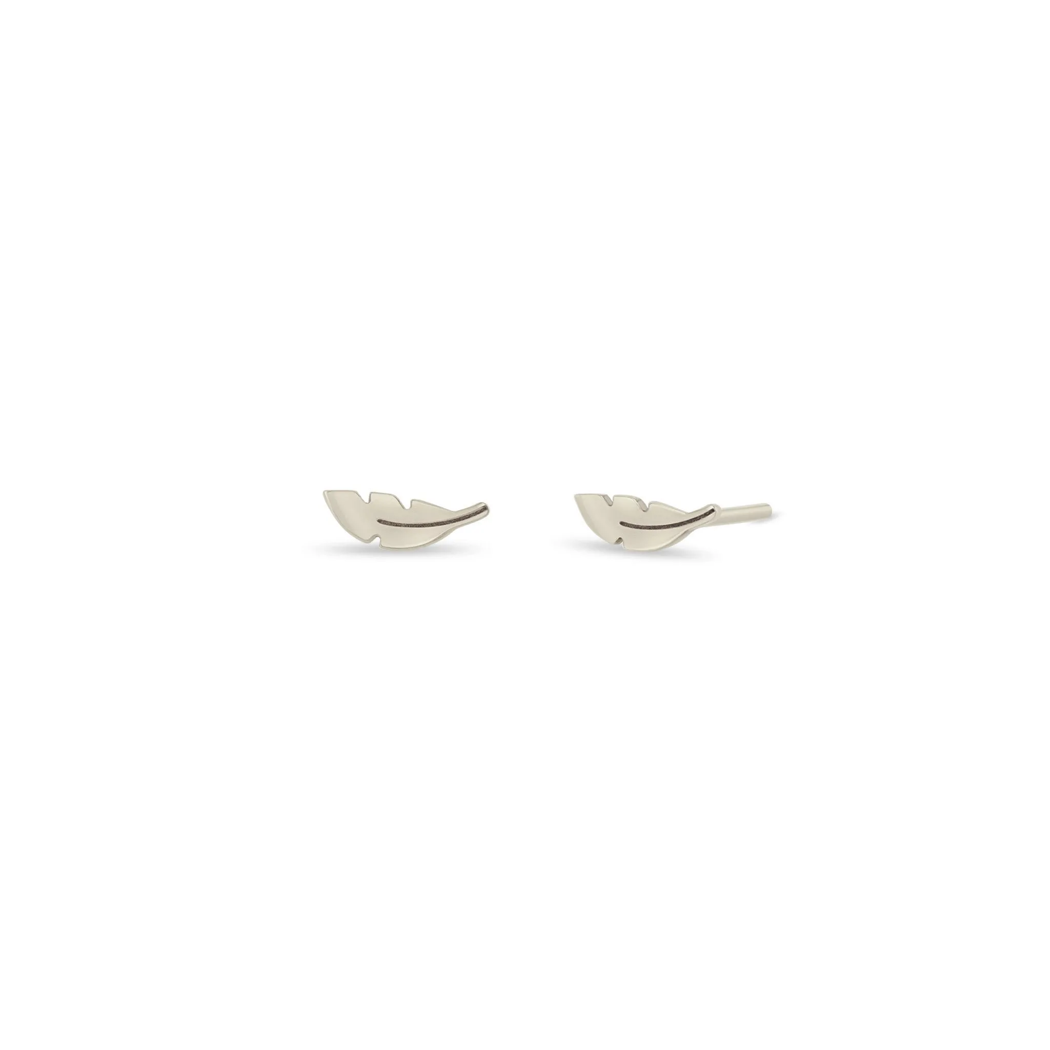 14k Itty Bitty Feather Stud