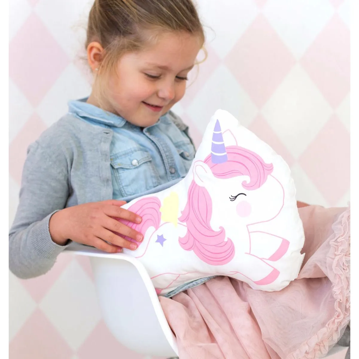 A Little Lovely Company Cushion Jumping Unicorn