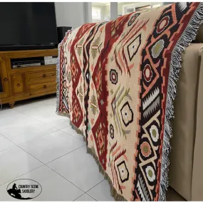 A8203 - Reversible Boho Western Vintage Woven Throw Rug