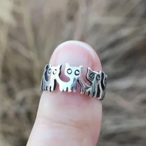 Adorable Multiple Cat Ring