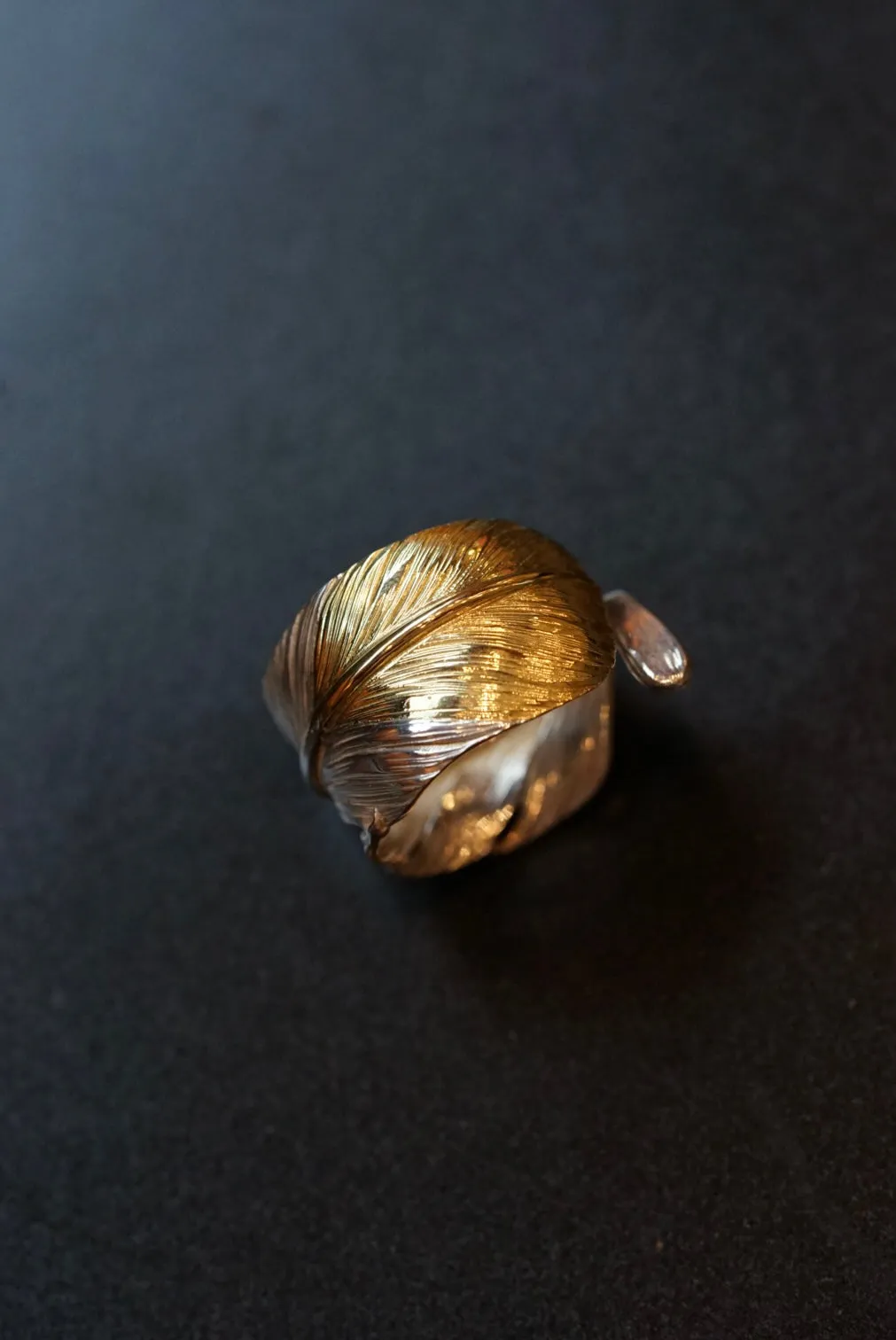 Albatory Tip Gold Feather Ring