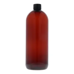 Amber PET Plastic Screw Cap Bottle - 1 litre