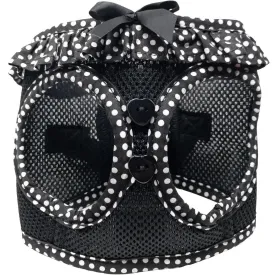 American River Dog Harness Black And White Polka Dot