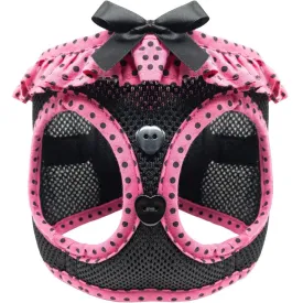 American River Dog Harness Hot Pink And Black Polka Dot Medium