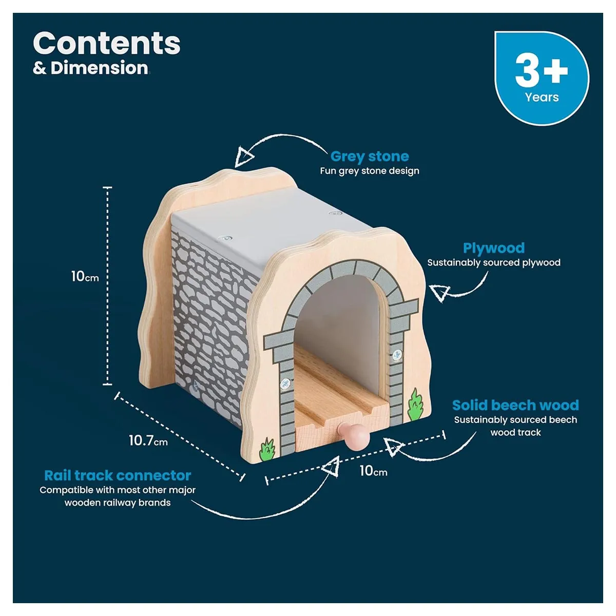 Bigjigs Rail Grey Stone Railway Tunnel