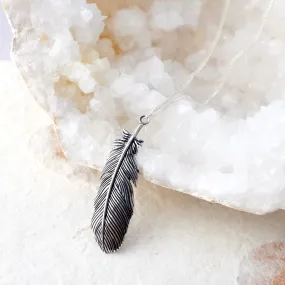 Buzzard Feather Silver Necklace by Joy Everley