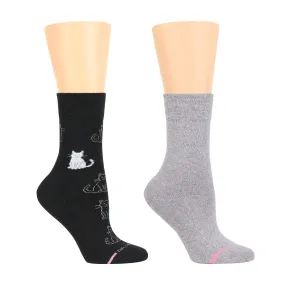 Cat Outline | Diabetic Half-Cushion Socks For Women