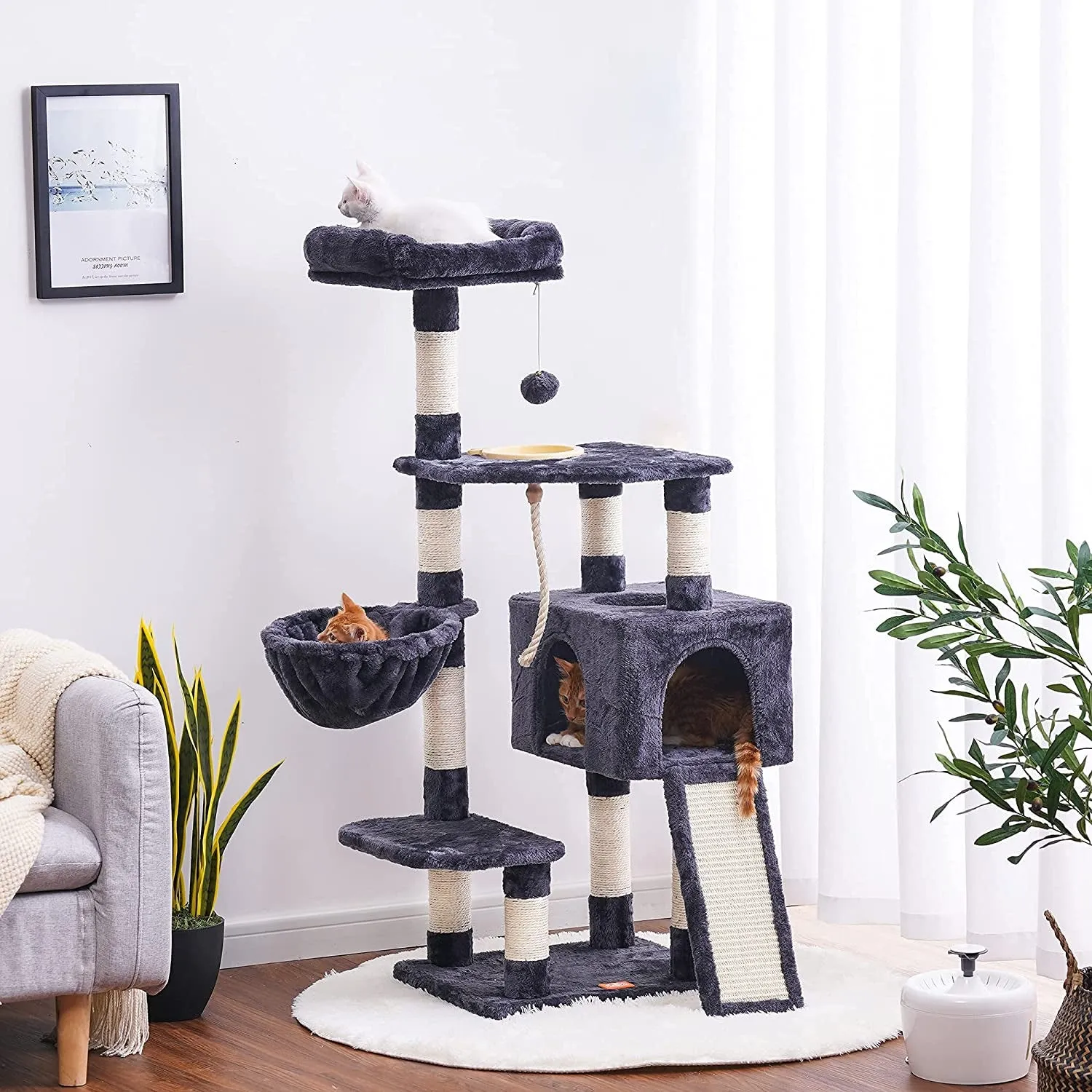 Cat Tree, Cat Tower for Indoor Cats with Scratching Board,