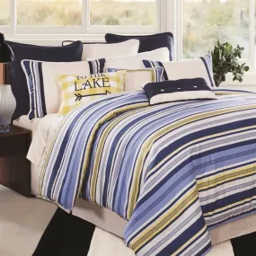 Chambray Stripe Coastal Comforter Set