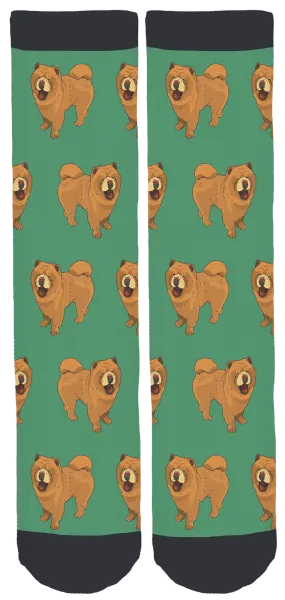 Chowder the Bear Dog Green Crew Socks