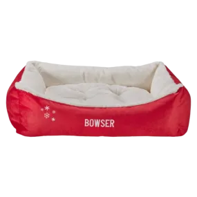 Christmas Holiday Dog Bed | Crimson