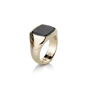 CUSHION GOLD ONYX RING