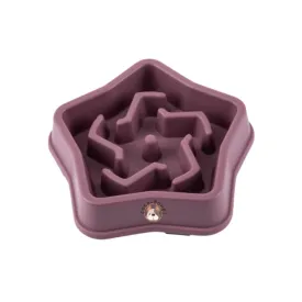 Dog Slow Feeder Bowl: Purple Star