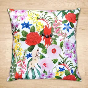 Floral Emblems Cushion Cover Cotton Drill