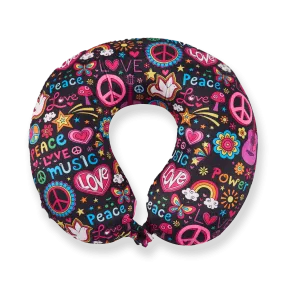 Girls Favorite Memory Foam Travel Neck Pillow - Peace Love