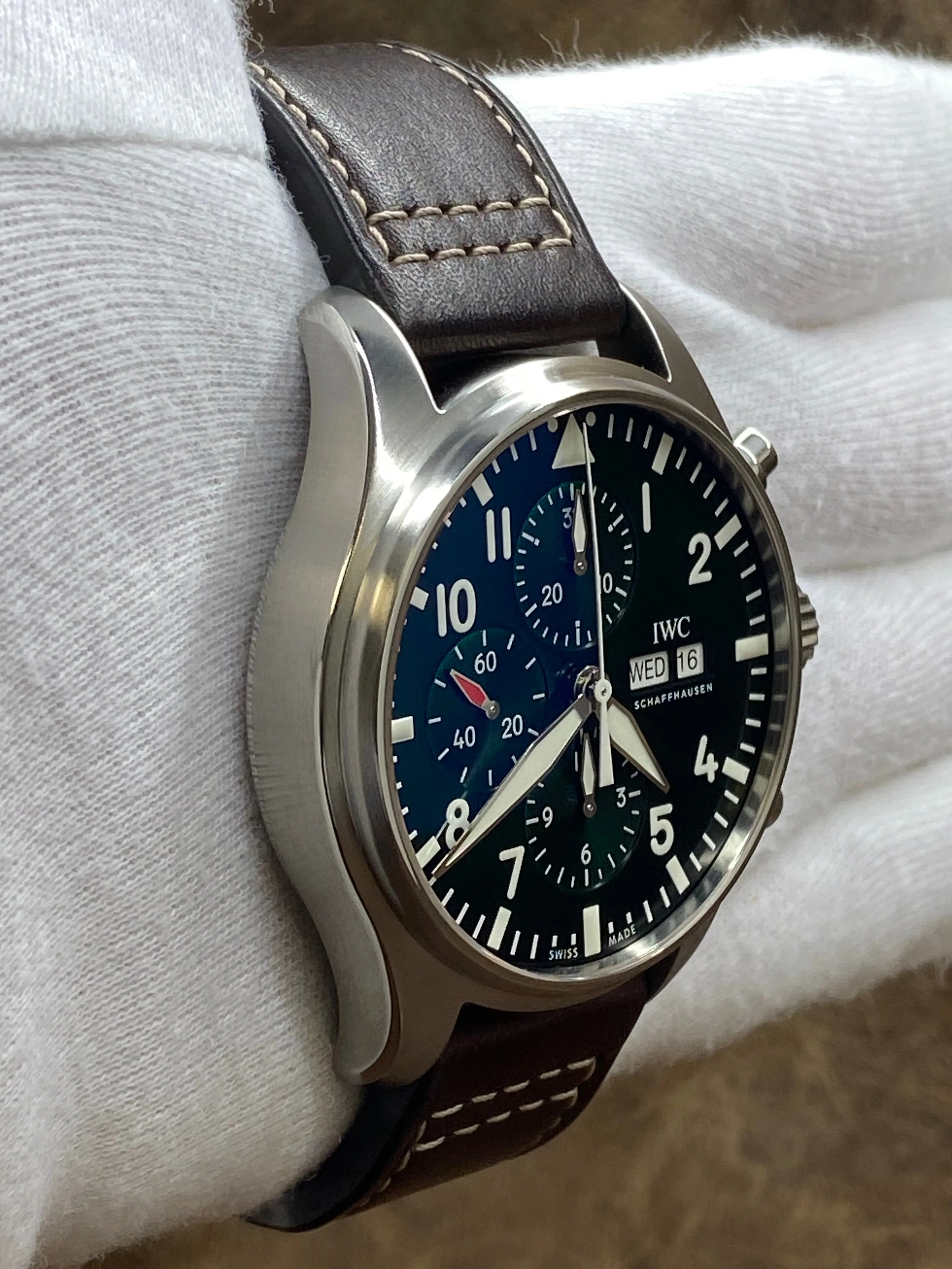 IWC Pilot Chronograph L.E 1000pcs IW377726 Racing Green Dial Automatic Men's Watch