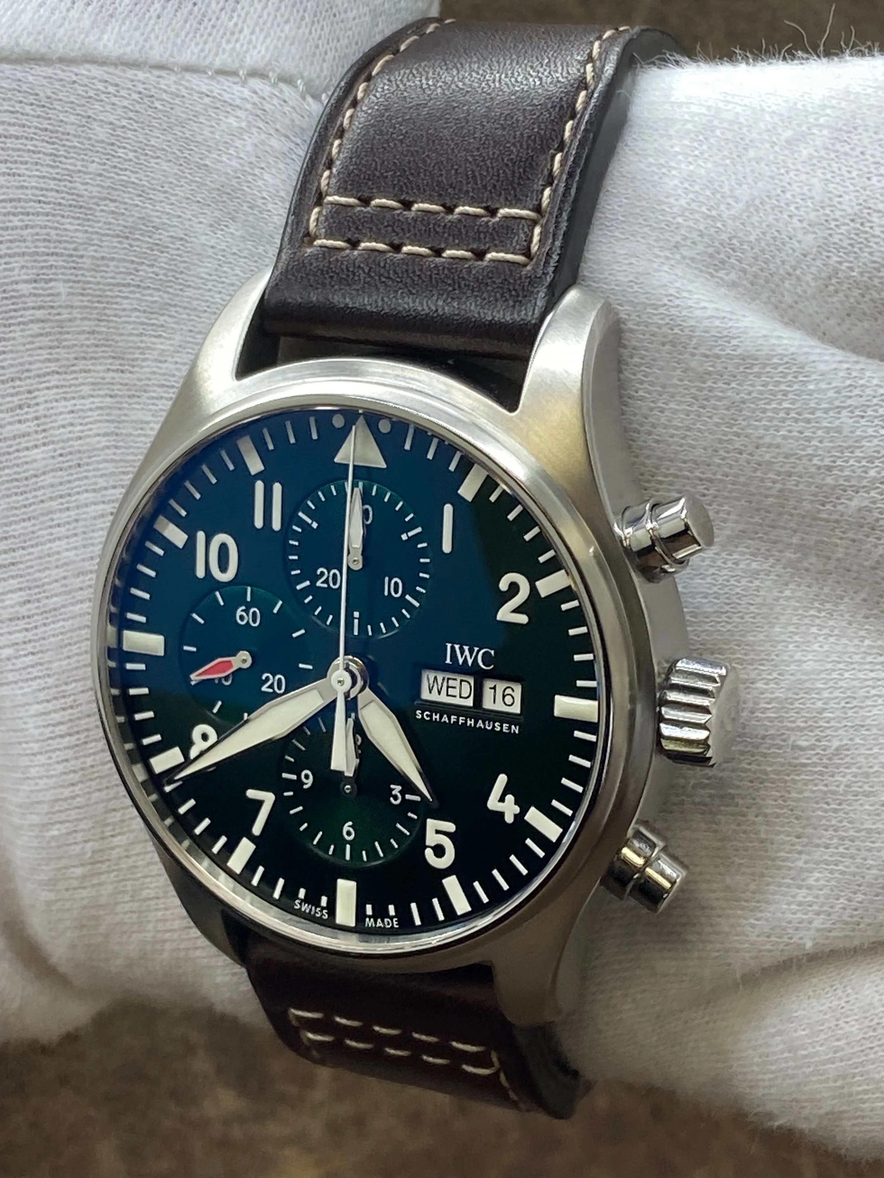 IWC Pilot Chronograph L.E 1000pcs IW377726 Racing Green Dial Automatic Men's Watch