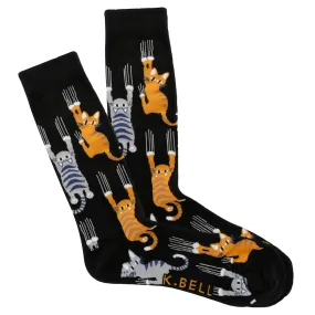 K Bell Mens Cat Scratch Sock