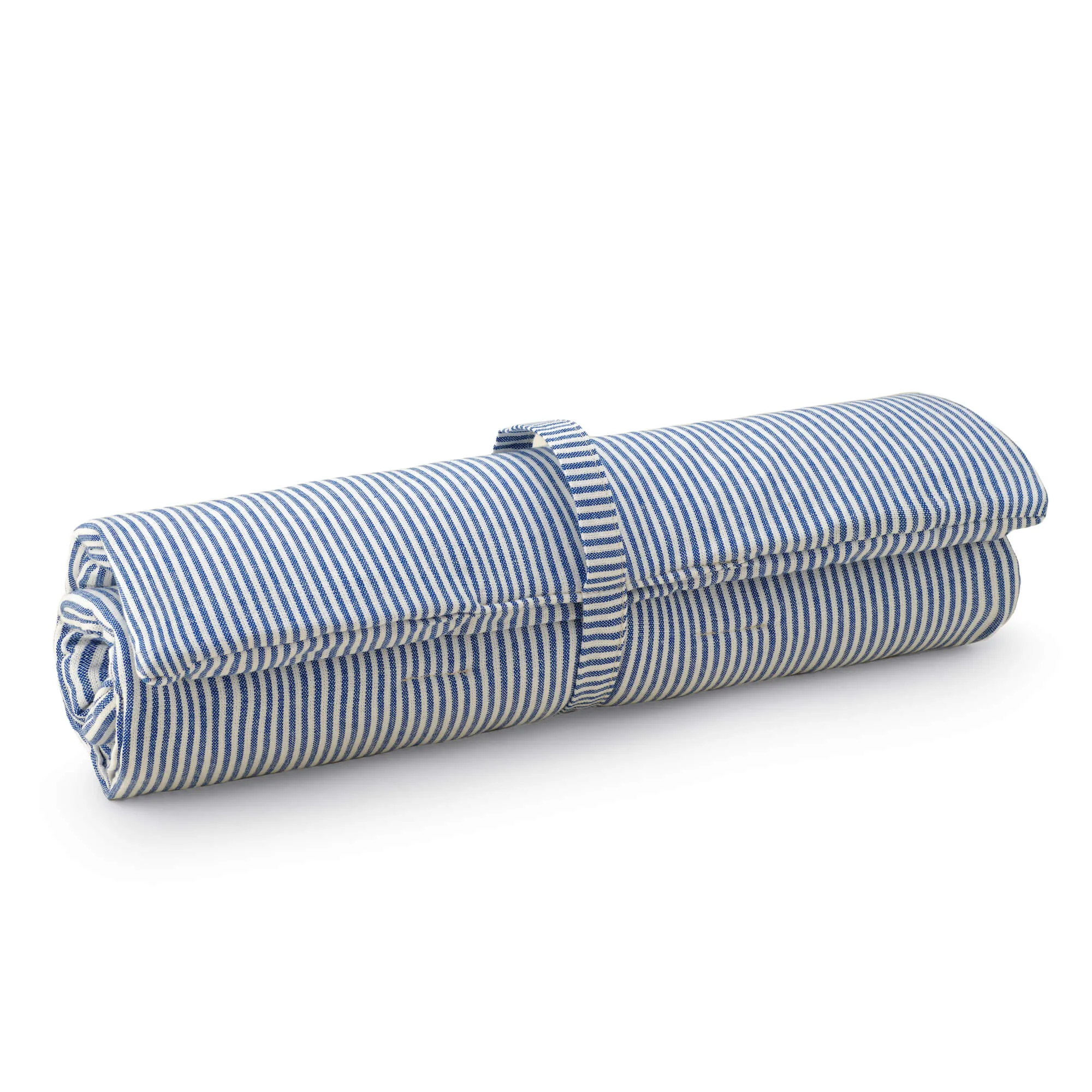 Lake Blue Stripe Bolster Dog Bed