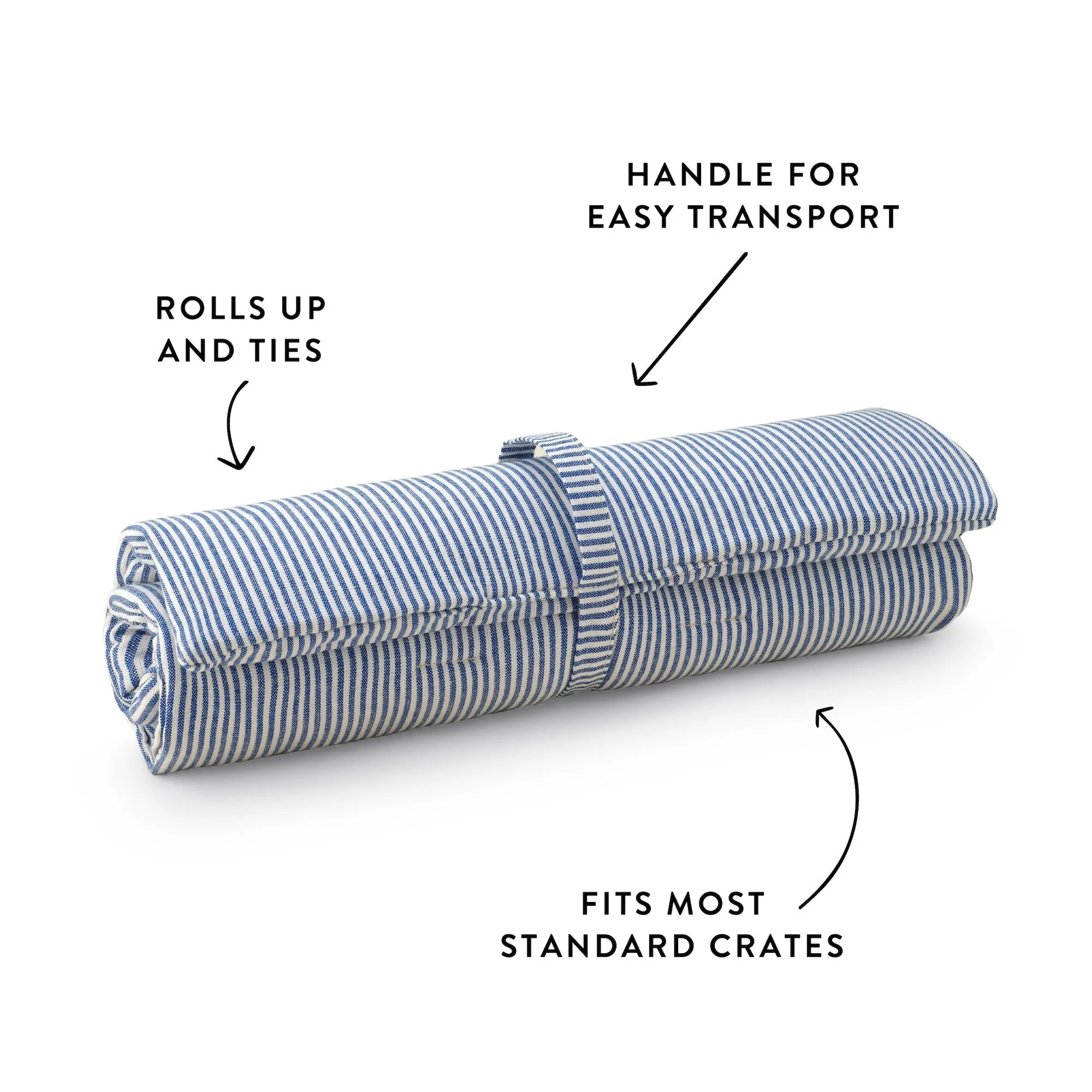 Lake Blue Stripe Bolster Dog Bed