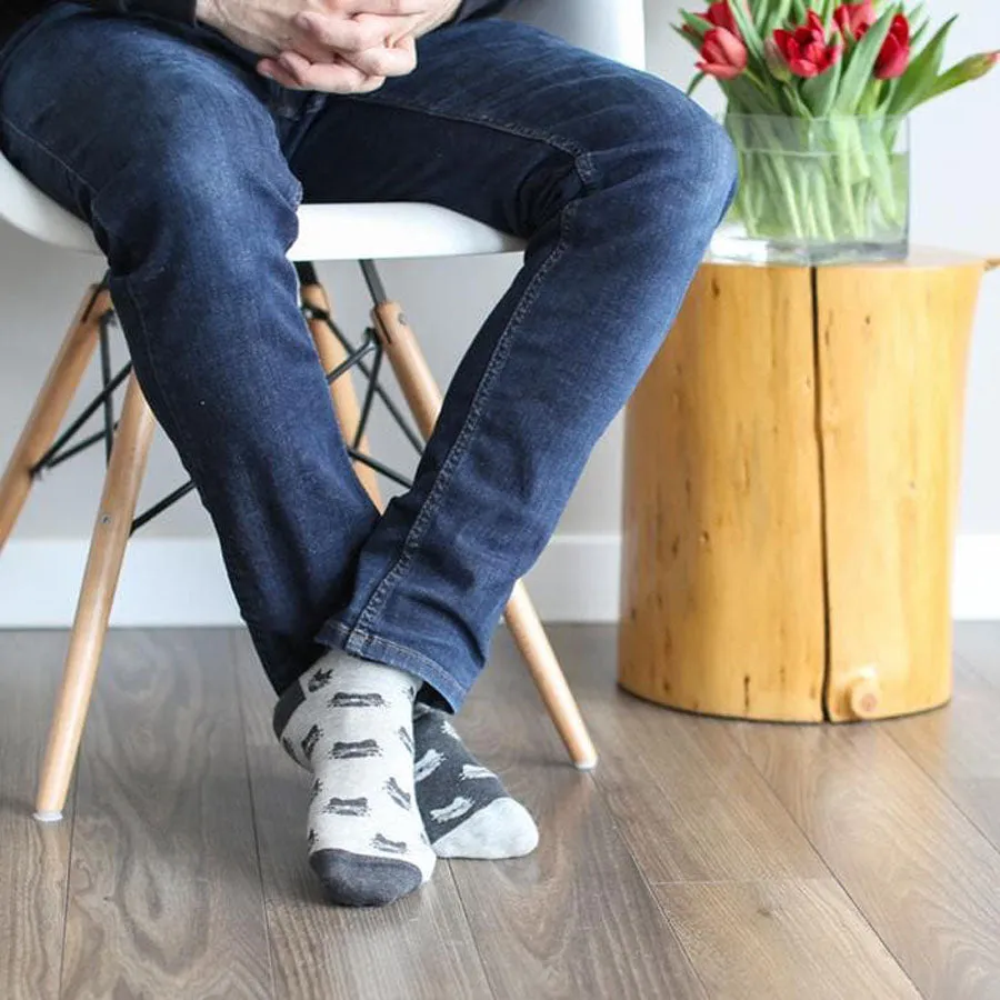 Men's Inverted Grey Cat Socks