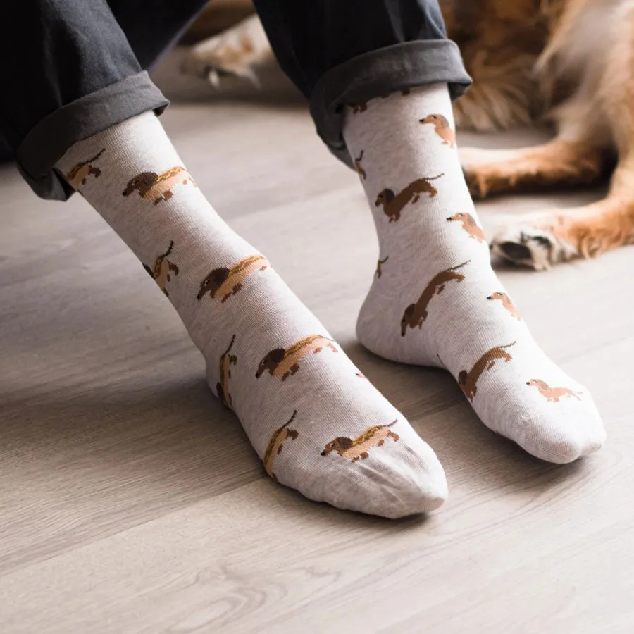 Men's Wiener Dog Hot Dog Socks