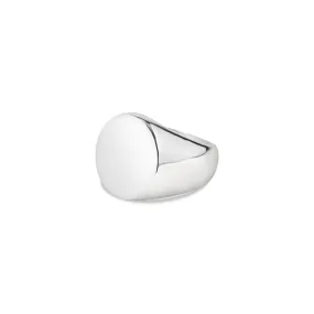 Mirror Signet Ring - Sterling Silver - Polished