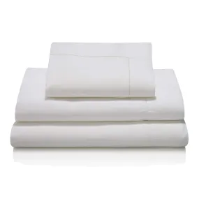 'Premier' Irish Linen Hem Stitch Single Flat Sheets & Pillowcases Bedding Set