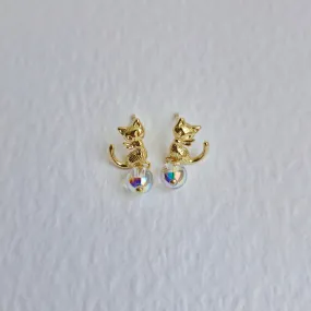 Sitting Cat Earrings | Austrian Crystal