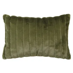 Soft Faux Rabbit Fur Cushion in Dark Green