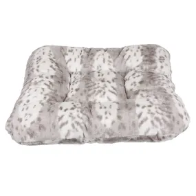 Soft Platinum Snow Leopard Square Bed