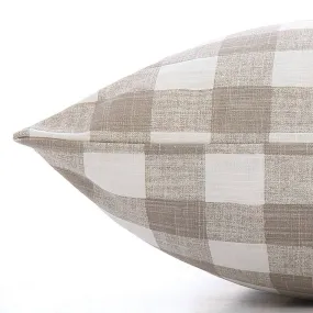 Warm Stone Gingham Check Dog Bed